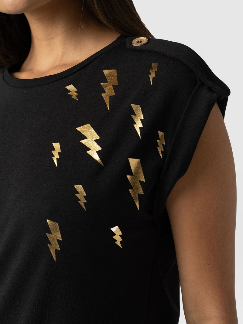 Turn Up Tee - Black Lightning