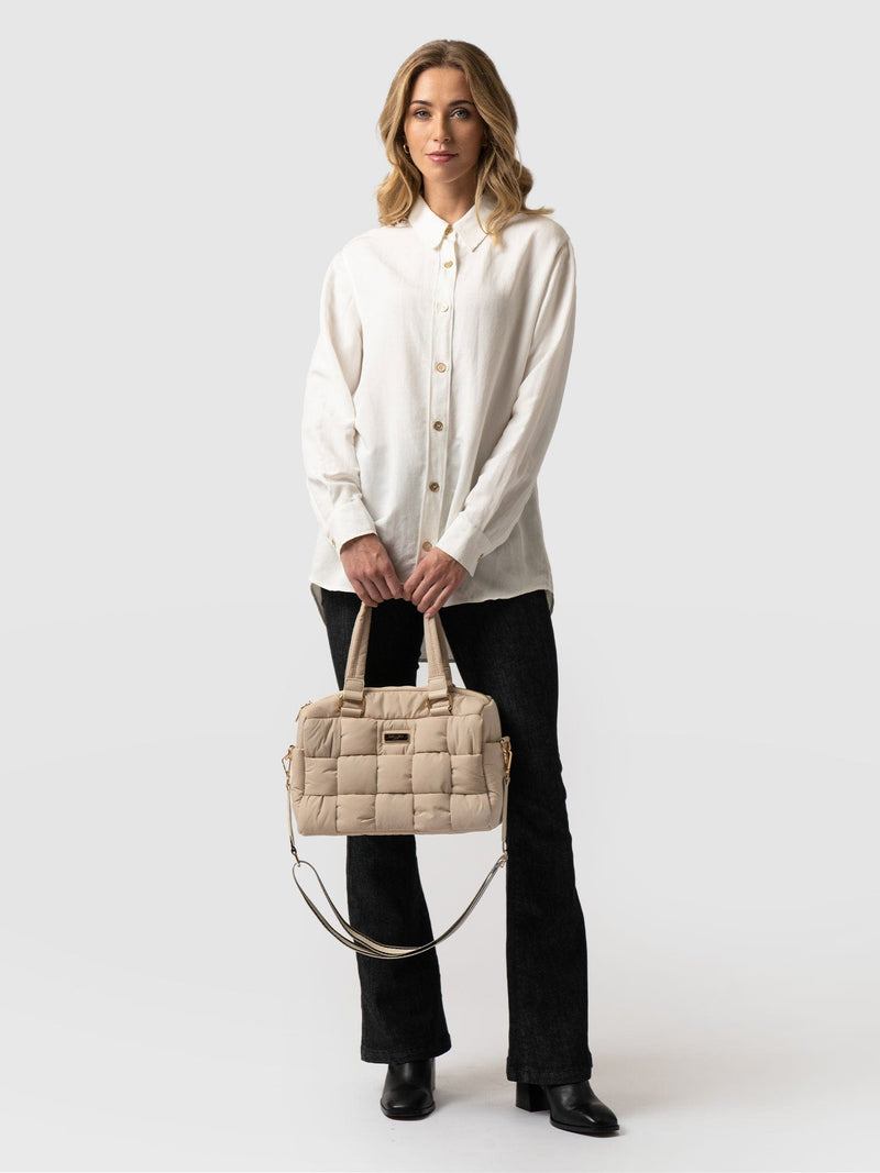 Weaved Duffle Bag - Cream